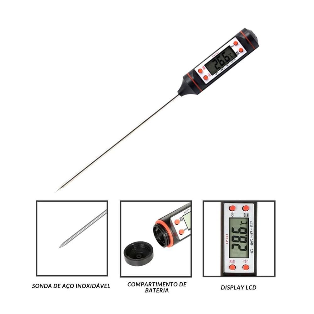 Termômetro Digital Para Bolo De Cenoura No Ponto