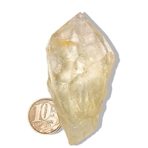 Ponta Cristal Prasiolita Verde Pedra Natural 61g 70mm