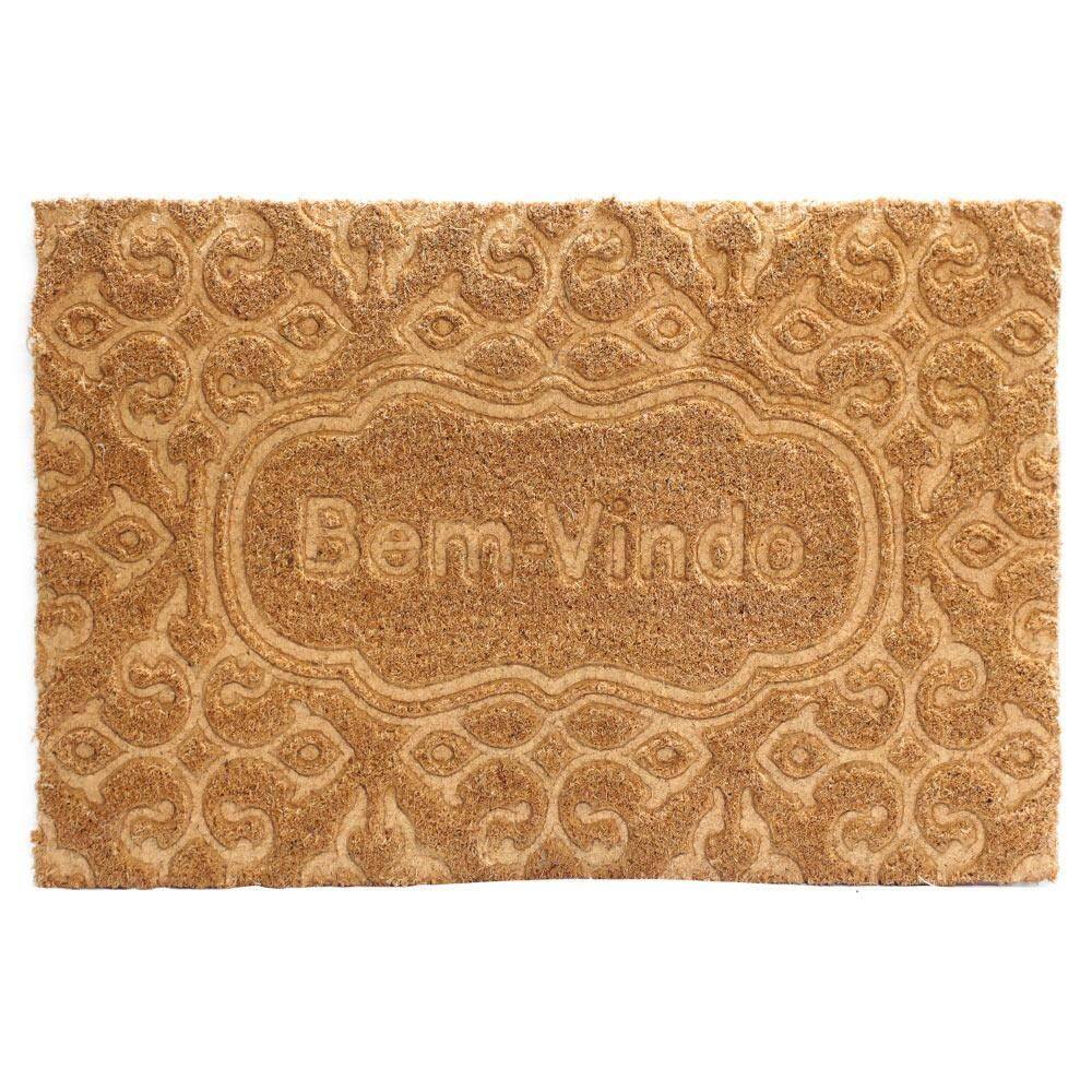 Capacho Tapete Fibra De Coco Bem Vindo Arabesco Tuut 40X60