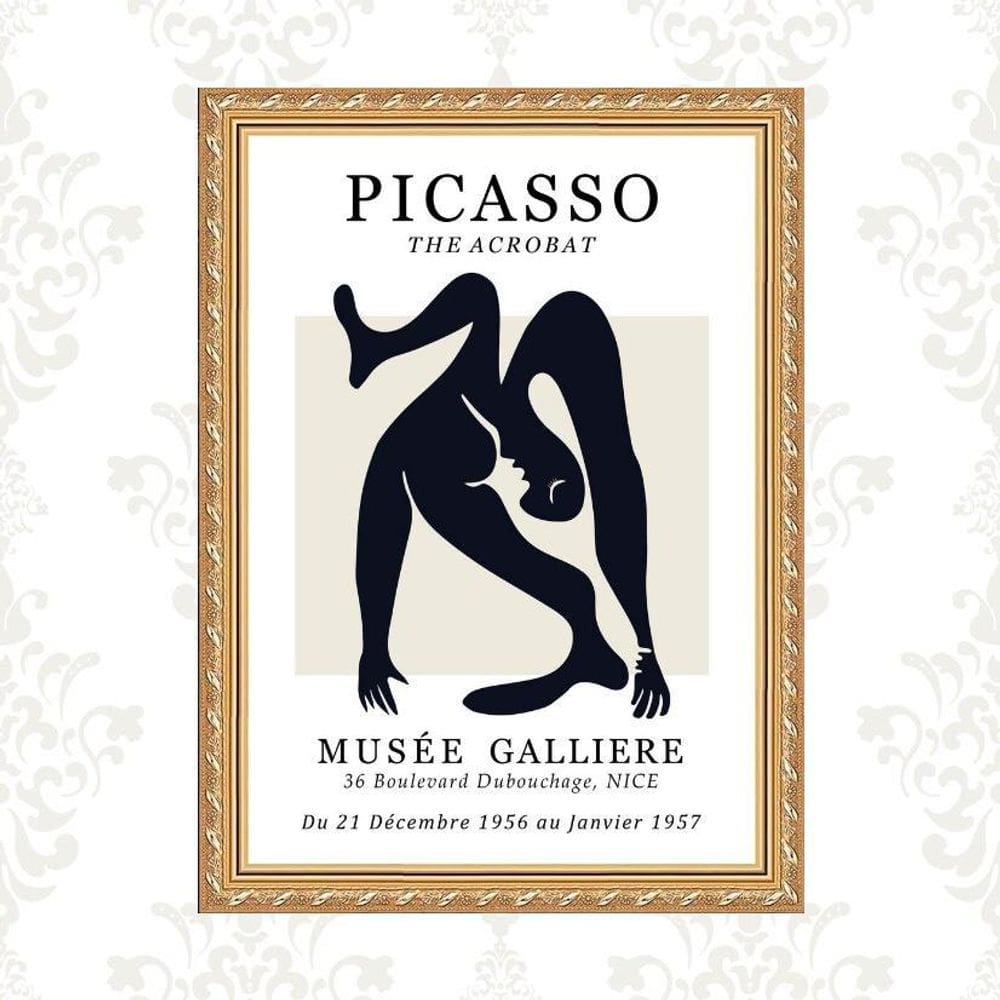 Quadro Moldura Dourada Picasso - The Acrobat 45X34Cm