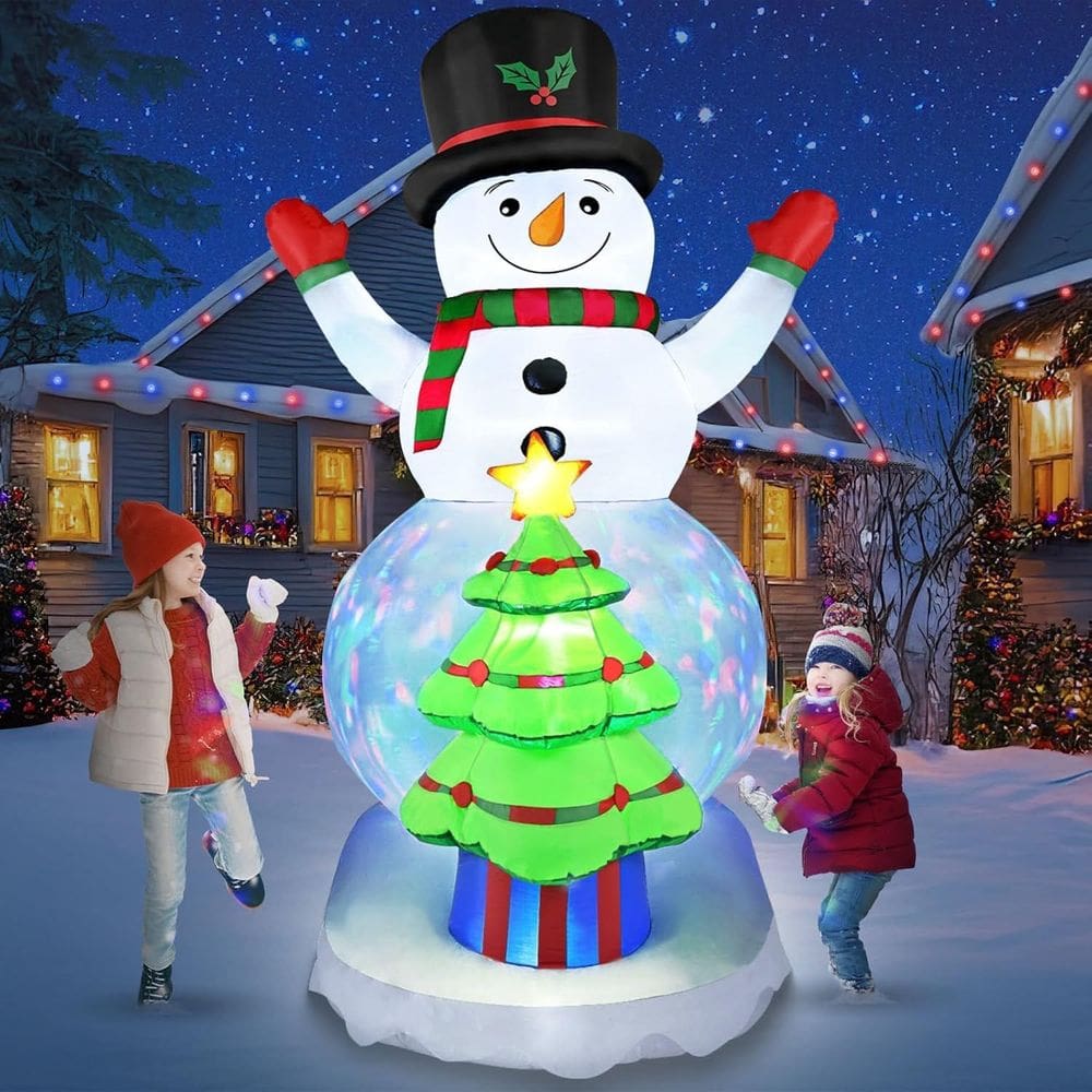 Boneco de neve inflável de Natal com árvore de Natal 8FT Sunvigor