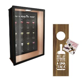Quadro Porta Rolhas Vinho + Suporte De Garrafa De Vinho