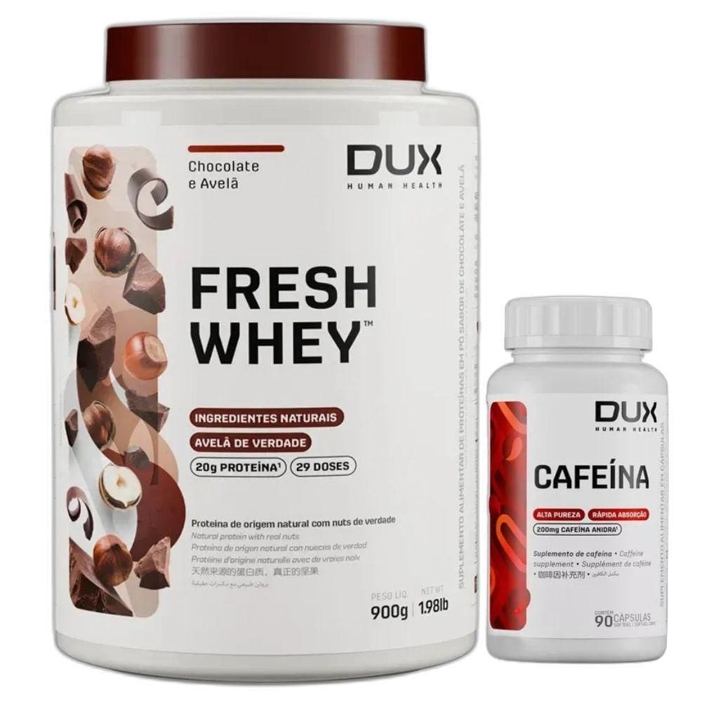 Fresh Whey Isolado Hidro Belga 900G Cafeina 90 Caps - Dux
