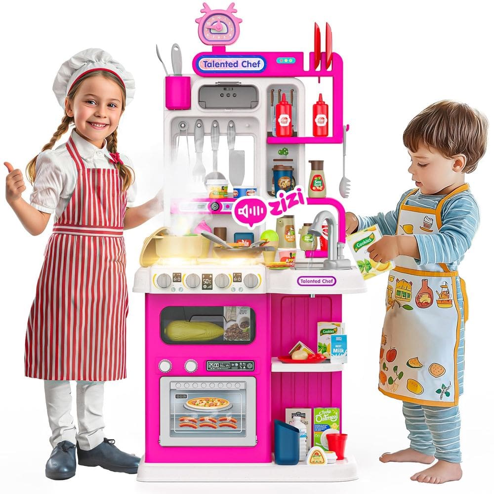 Conjunto de brinquedos de cozinha Max & Deril Home Chef com som e luz 96 unidades