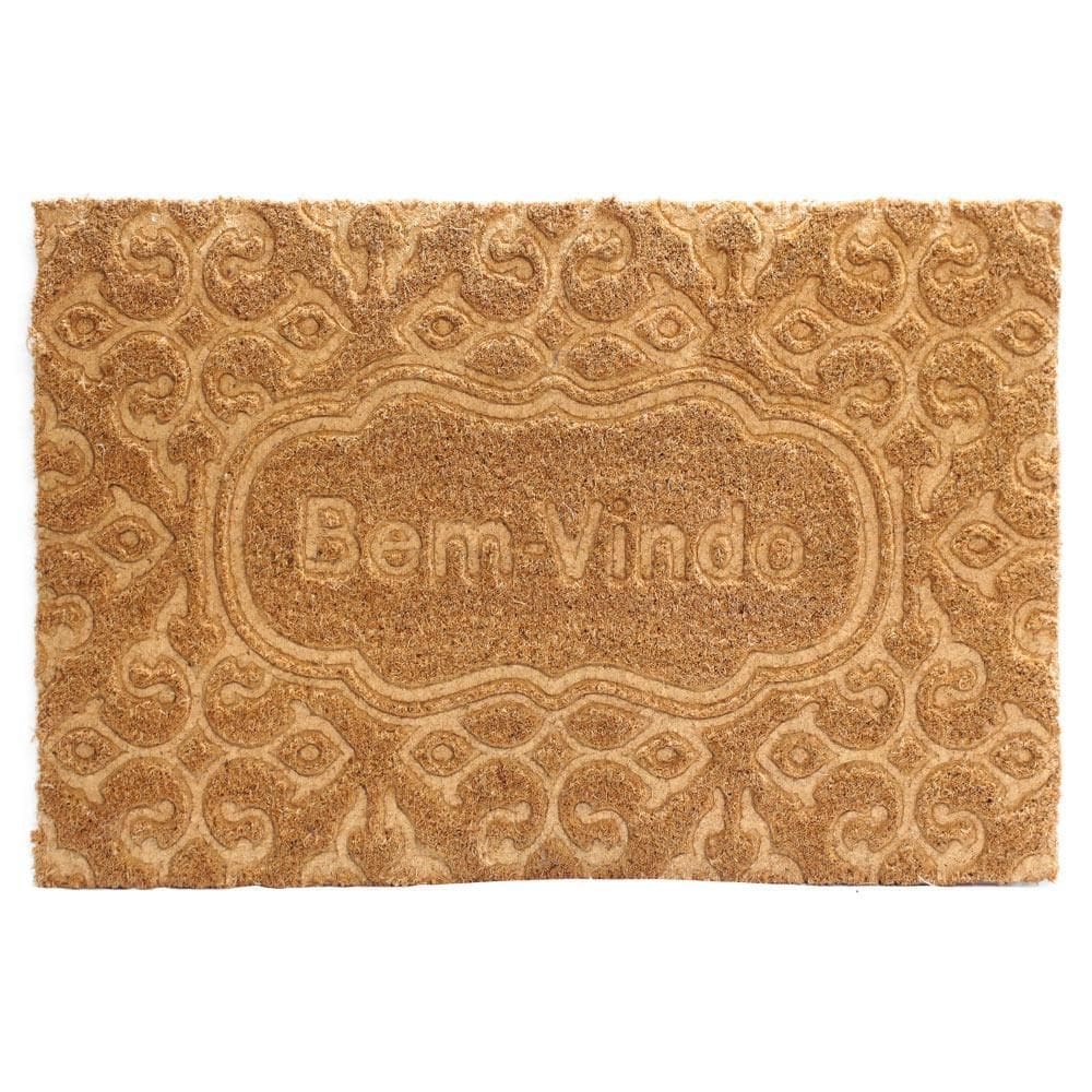 Capacho Tapete Fibra De Coco Bem Vindo Arabesco Tuut 40X60