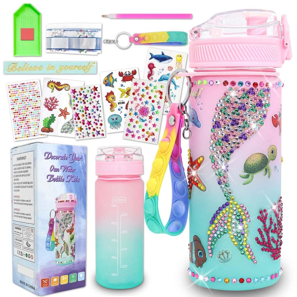 Kit de garrafa de água BBLYBD Mermaid Diamond Crafts Girls 4-12