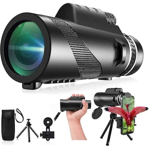 Telescópio monocular Physiophyx 80x100 HD para adultos com tripo