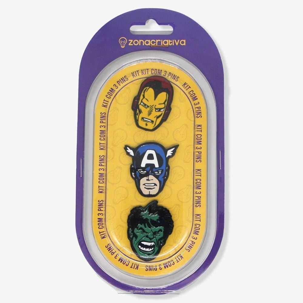 Kit Pins Vingadores Marvel