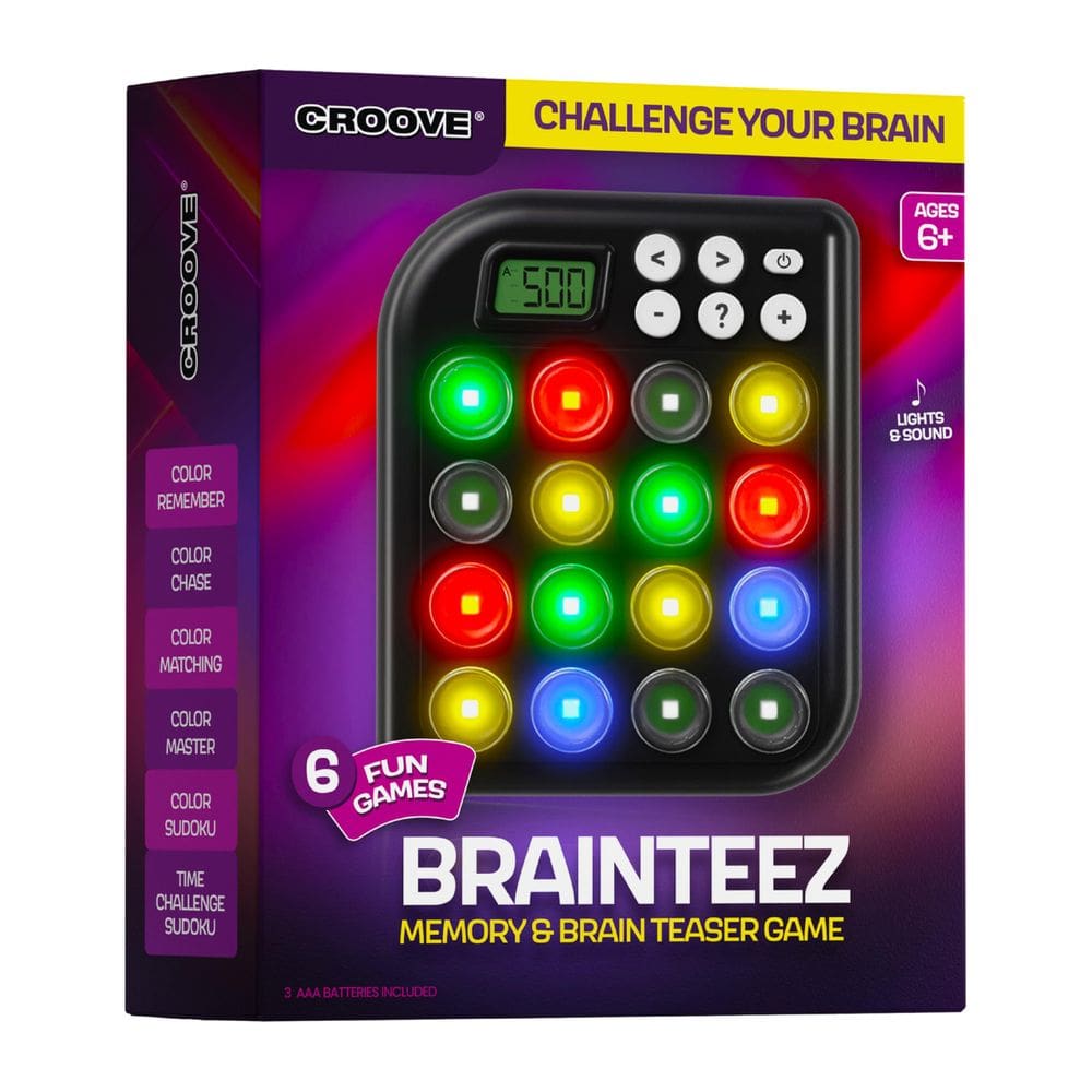 Quebra-cabeças eletrônicos e jogo de memória 6 em 1 Croove Kids 6+