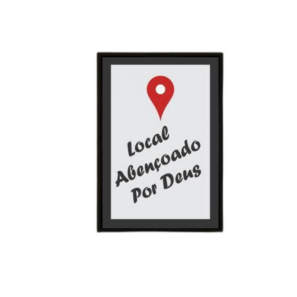 Quadro Local Abençoado Por Deus 33X24Cm Preto