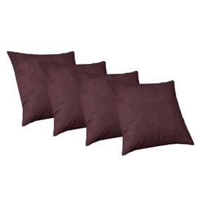 Kit 4 Capas De Almofadas 50X50 Suede Premium Glamour Bordo
