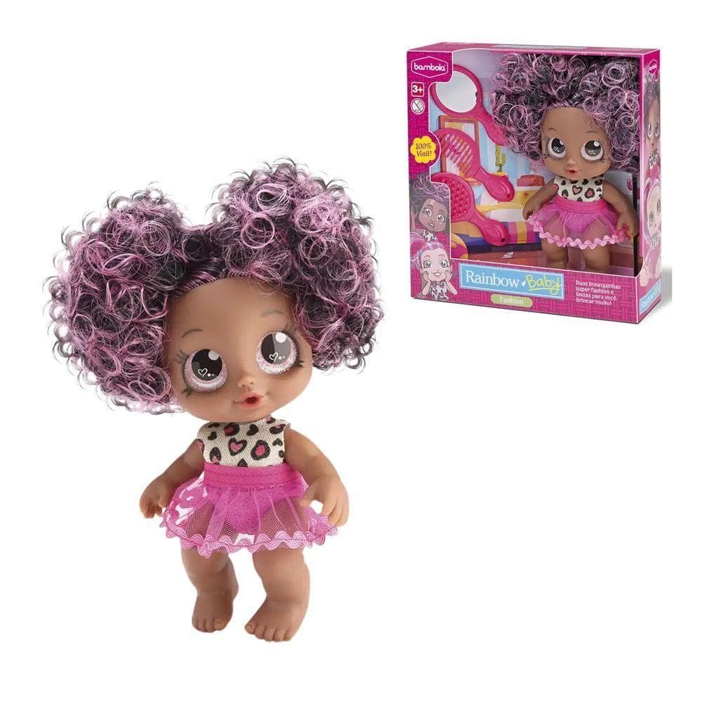 Boneca Rainbow Fashion Negra - Bombola