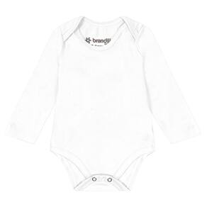 Body Manga Longa Bebê Unissex Em Cotton Brandili Baby Branco