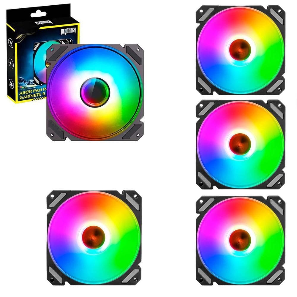 Kit 5 Cooler Para Gabinete 120Mm 12Cm Argb Revenger 3 Pinos