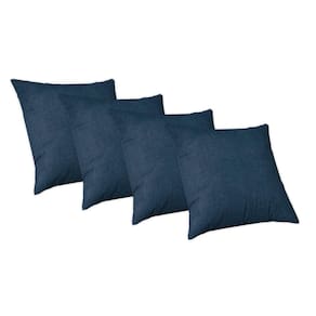 Kit 4 Capas De Almofadas 50X50 Premium Glamour Azul Petroleo