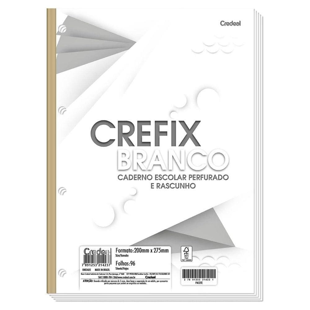 Refil Fichário Bloco Universitário 96 Folhas Credeal