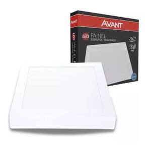 Kit 4 Pças Painel Led Quadrado Sobrepor 18W Bivolt 6500K