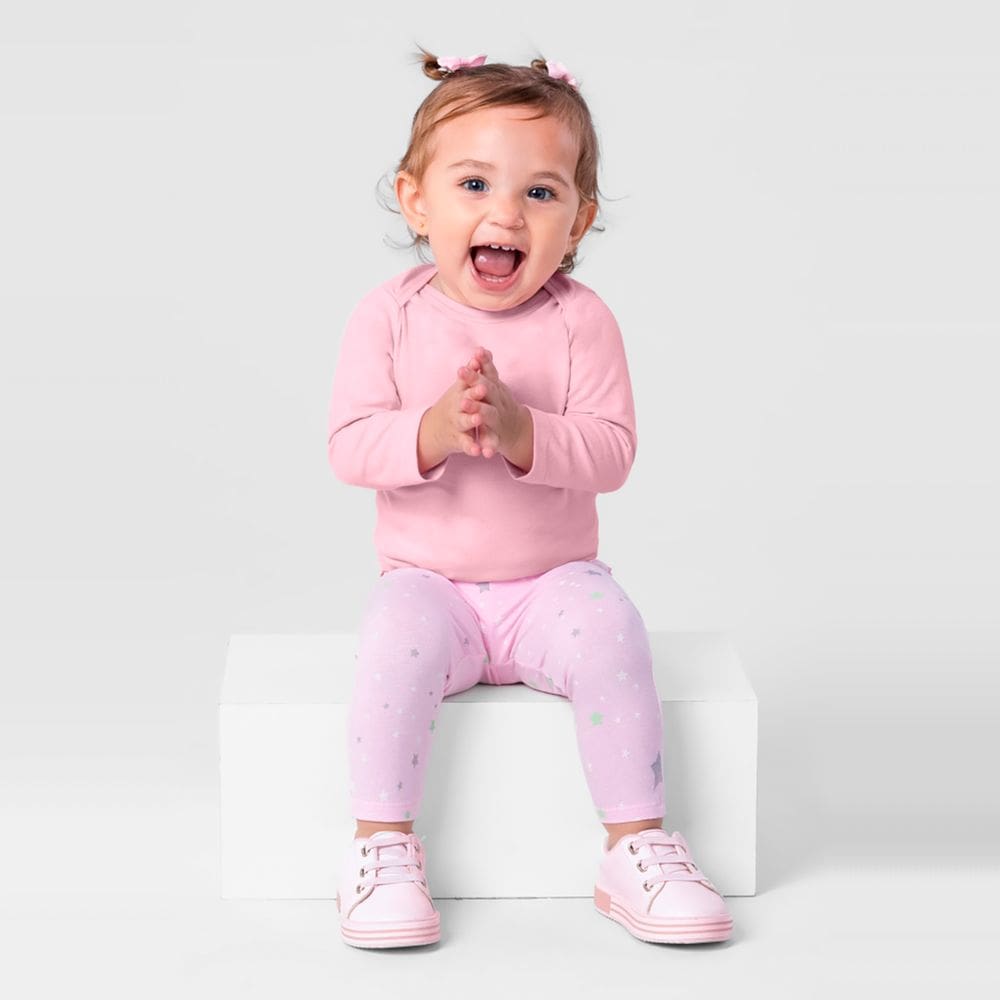 Body Bebê Unissex Em Cotton Brandili Baby Rosa