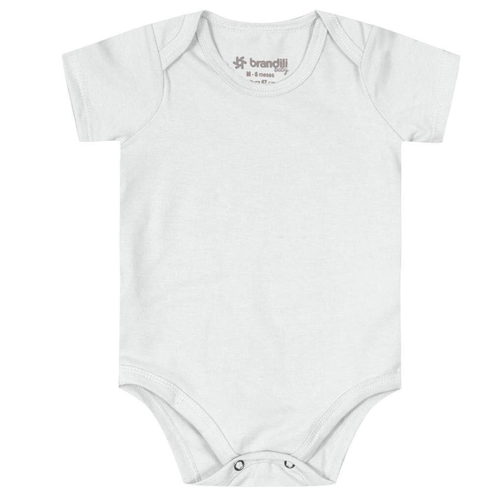 Body Bebê Unissex Em Cotton Brandili Baby Branco