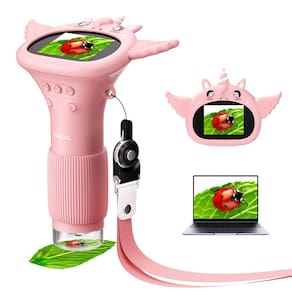 Microscópio Hideal HP40 para crianças com pino de zoom portátil 100X-1000X