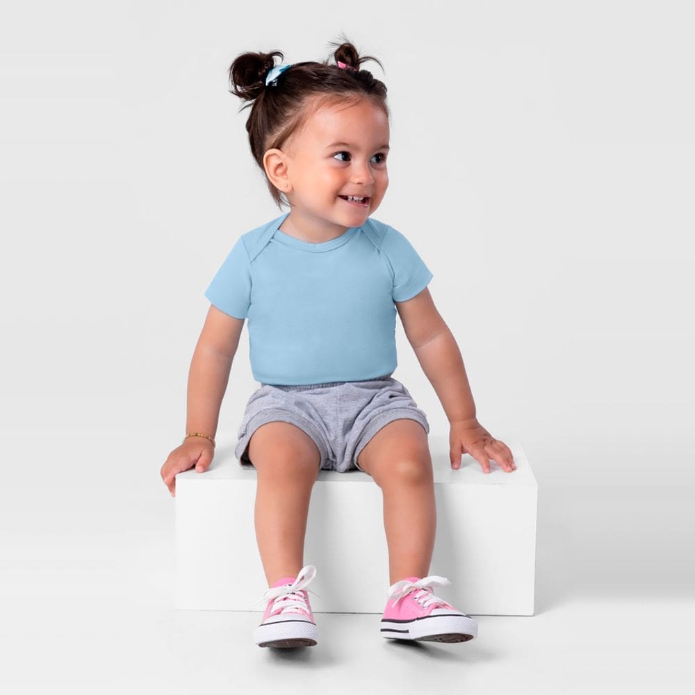 Body Bebê Unissex Em Cotton Brandili Baby Azul