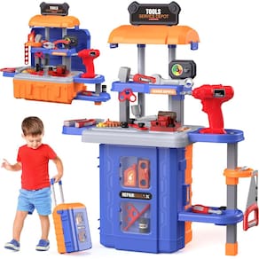 Conjunto de bancada de ferramentas FunMission Kids 3 em 1 com furadeira de brinquedo de 3 anos ou mais