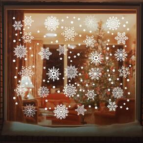 Adesivo aderente estático para janela de Natal AHEONLAR 142PCS Snowfl