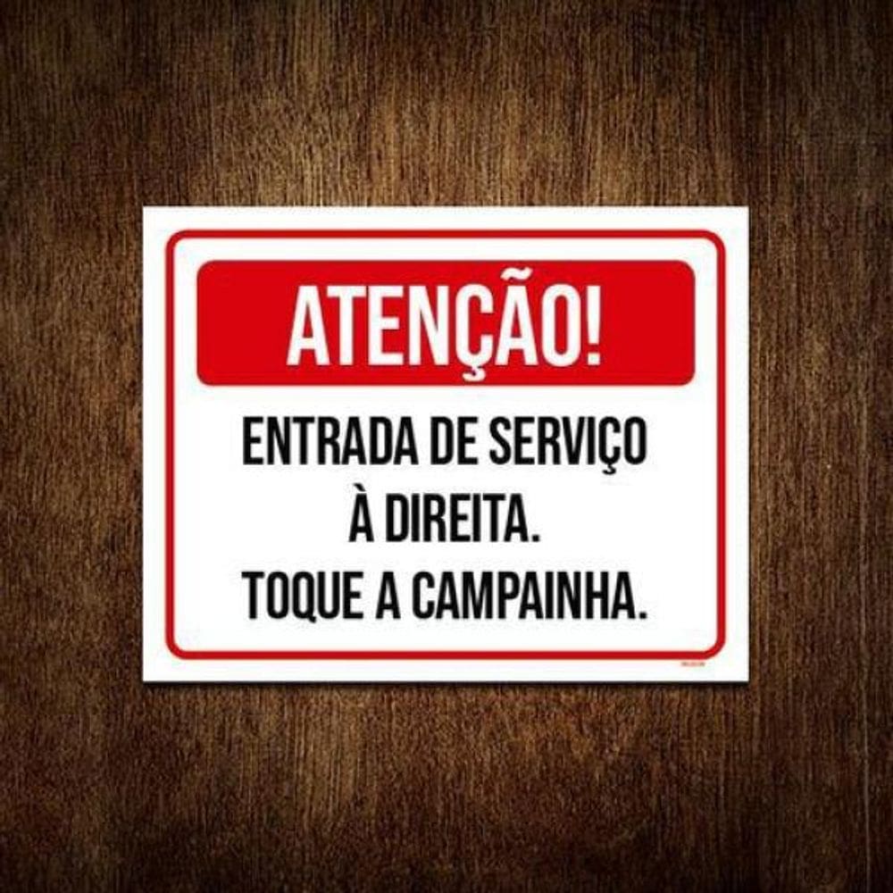 Kit 10 Placas Atenção Entrada Serviço À Direita