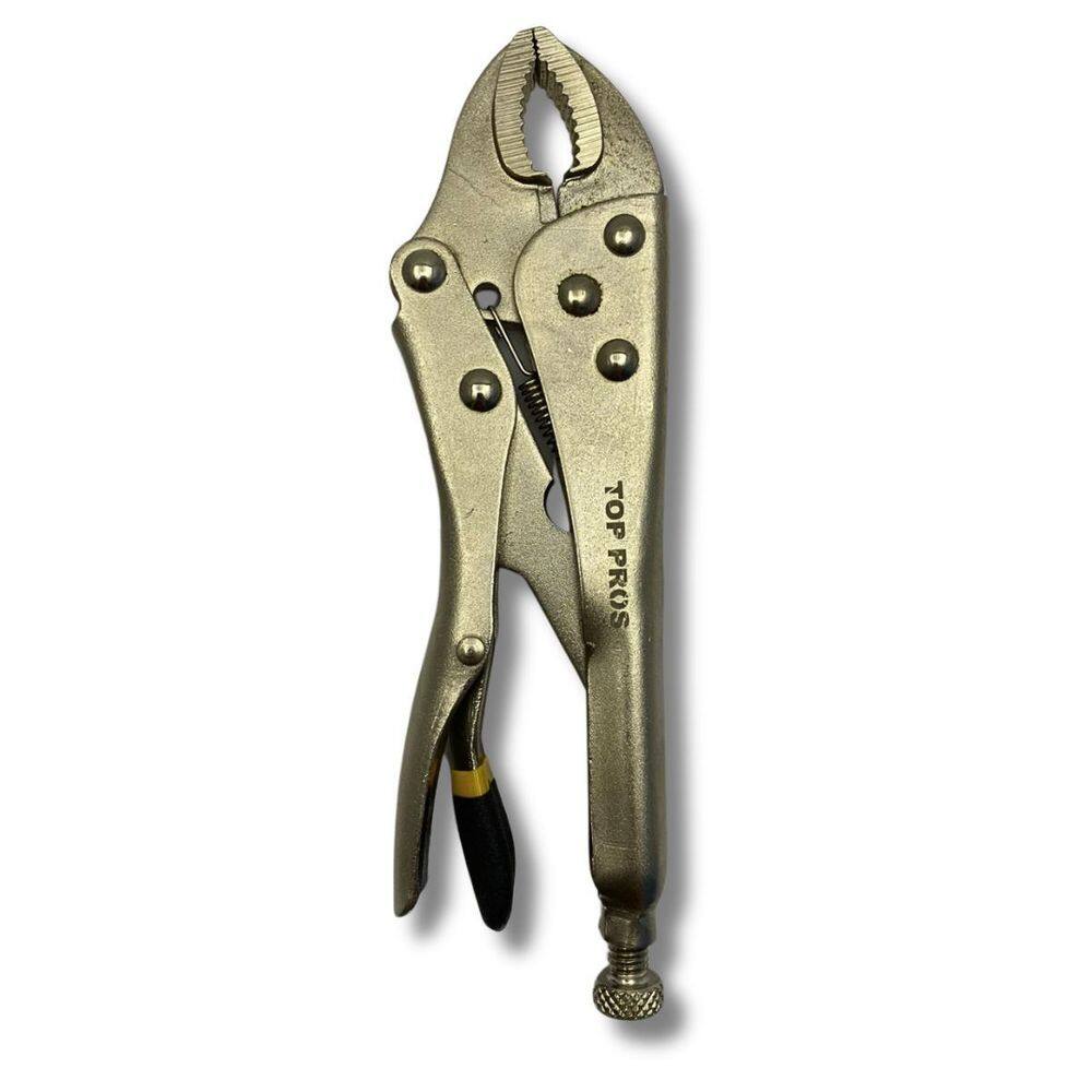 Alicate Pressão 7 Mordente Curvo Ajustável Trava Chave Aço