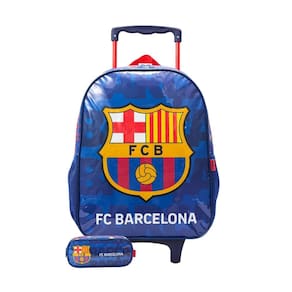 Kit Escolar Mochila De Rodinha + Estojo Barcelona Oficial