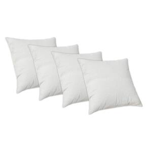 4 Capas Almofada Luxo 50X50 Suede Felpudo Com Ziper Branca