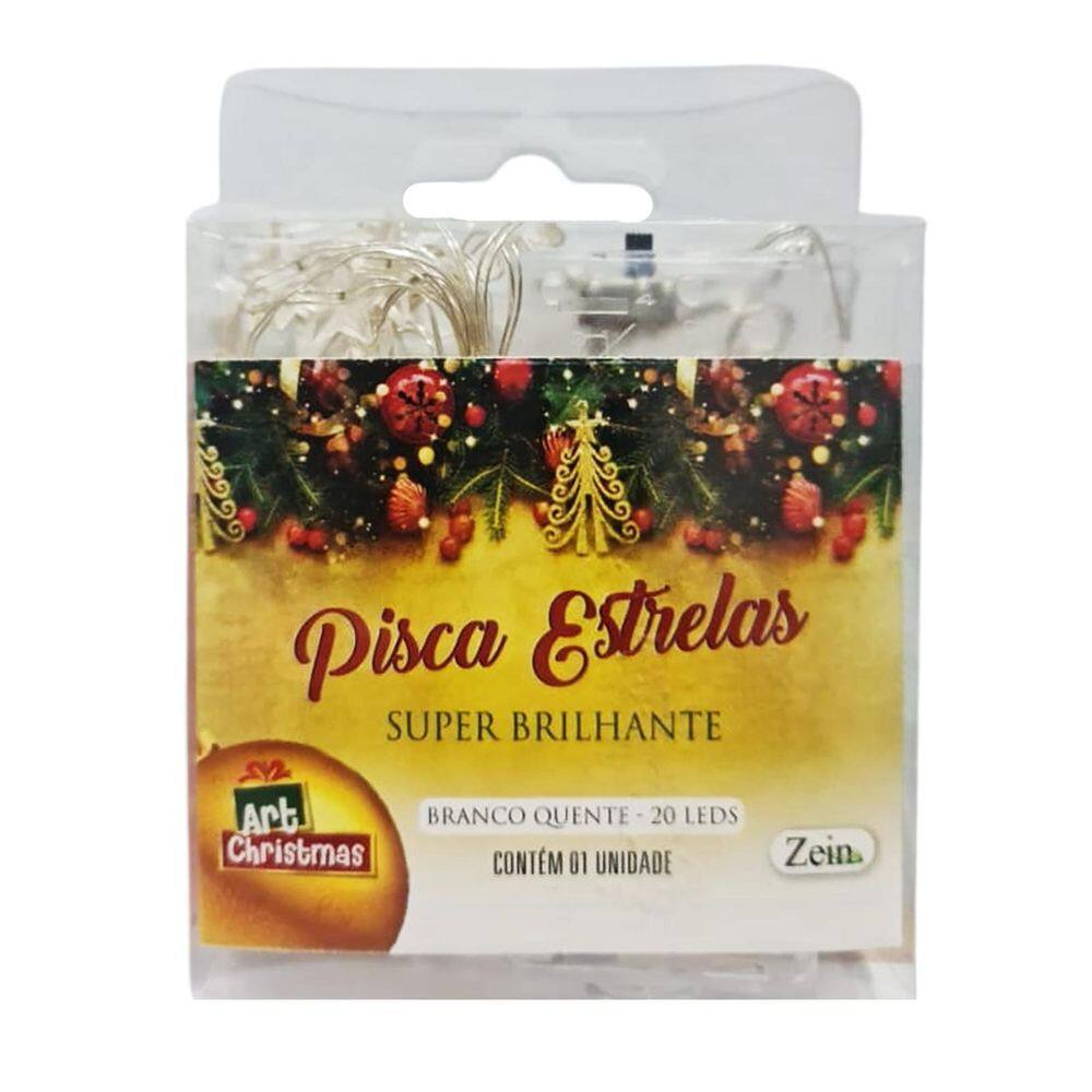 Pisca Pisca Luzes Natal Estreladas Led Cor Branco Quente