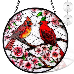 Janela de vitral suspensa REMIAWY Cardinal 15cm Sun Catch