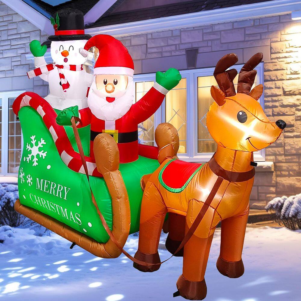 Papai Noel inflável de Natal KUCHERI em trenó de 2,2 m com S
