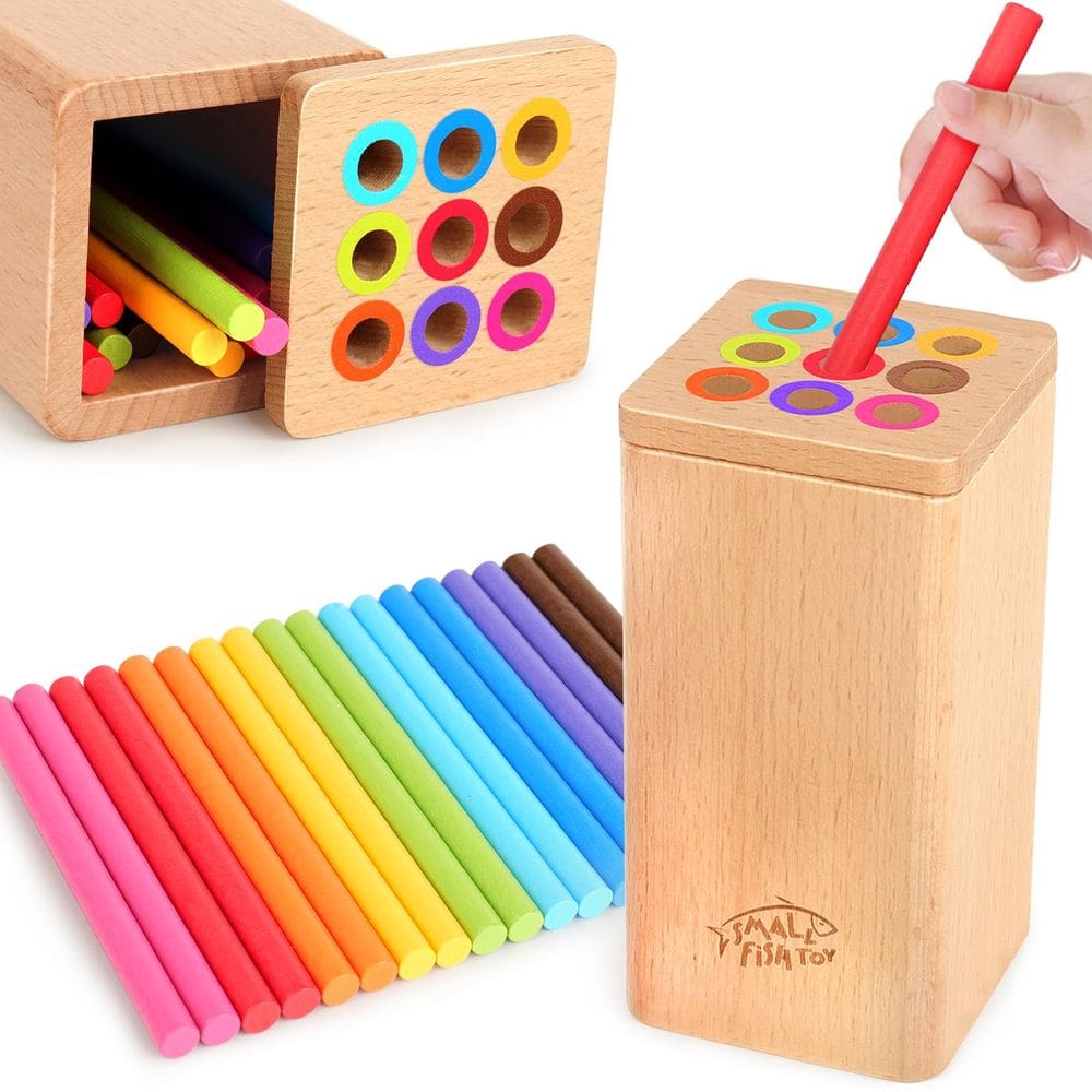Brinquedos Montessori SMALL FISH Wooden Learning de 1 a 3 anos