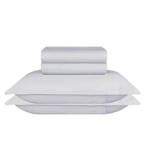 Jogo De Cama Solteiro King 300 Fios Basic - Naturalle Prata