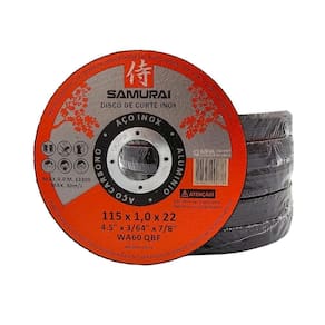 Kit 50 Discos De Corte Inox Fino 1mm Samurai 115x22mm 4 1/2