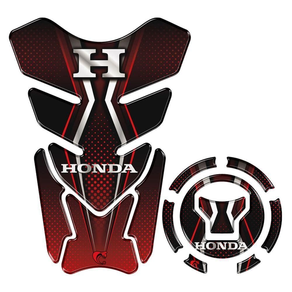 Kit Protetor Tanque Adesivo Moto Honda Acima 2018 Preto Vermelho