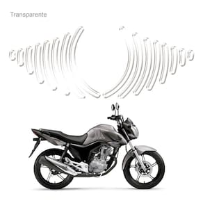 Protetor Tanque Adesivo Lateral Moto Tiras Transparente Color Branco