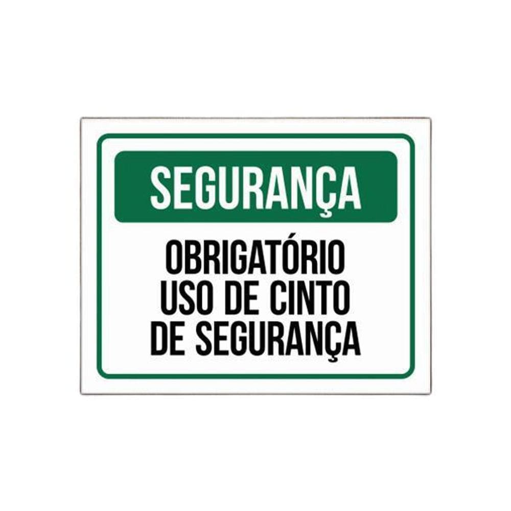 Placa Segurança Obrigatório Uso De Cinto De Segurança