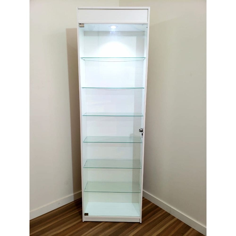 Expositora Slim com Porta Armário Compacto, Elegante e Funcional