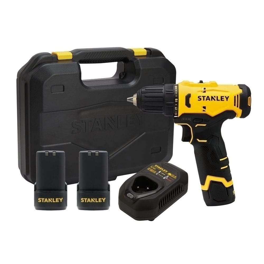 Kit Parafusadeira/Furadeira 12V 3/8" (10mm) com 2 Baterias 2Ah e Maleta SCD10D2K - Stanley