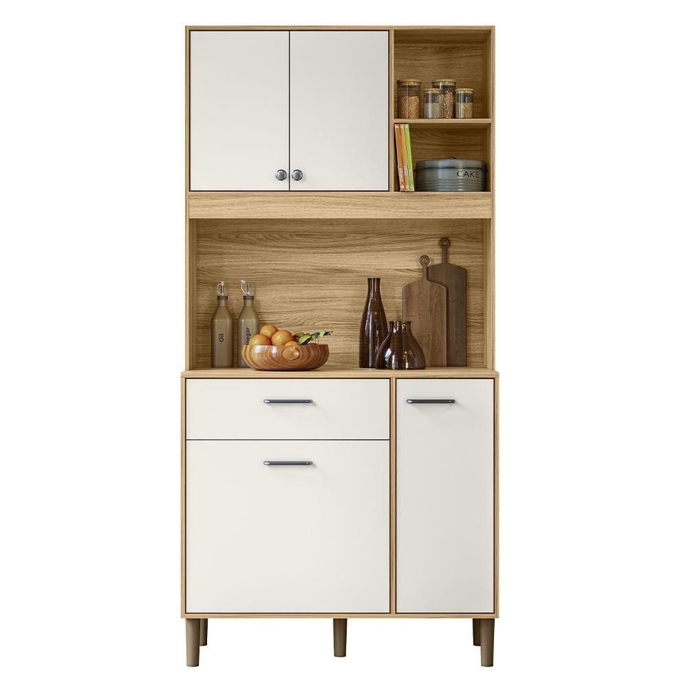 Armario de Cozinha Erva Doce 90 cm 6 Portas e 1 Gaveta