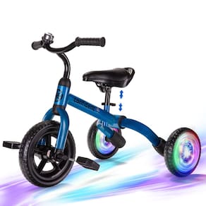 Triciclo YGJT 3 em 1 com iluminação dobrável para crianças Balance Bike 2-5Y