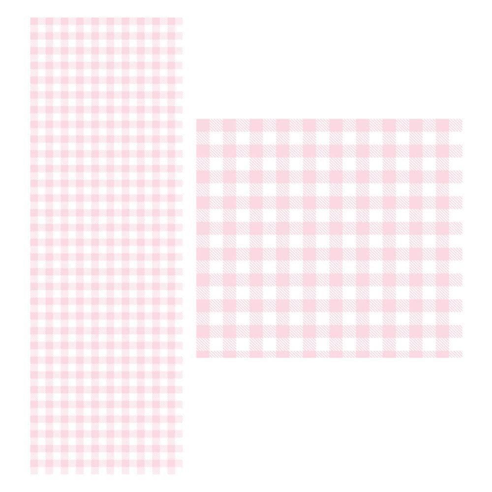Papel De Parede Adesivo Xadrez Rosa 1,5 Metros O Rolo Np370