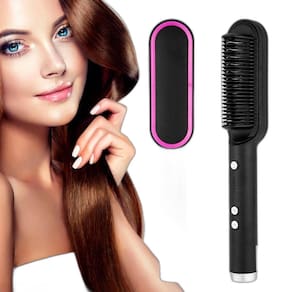 Escova 3 Em 1 Alisadora Secadora Profissional Cabelo Liso