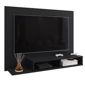 Estante Painel Suspenso TV 48 Polegadas Nicho Organizador Prateleira Decorativa Sala Quarto Moderno Dubai Preto - Lojas RPM