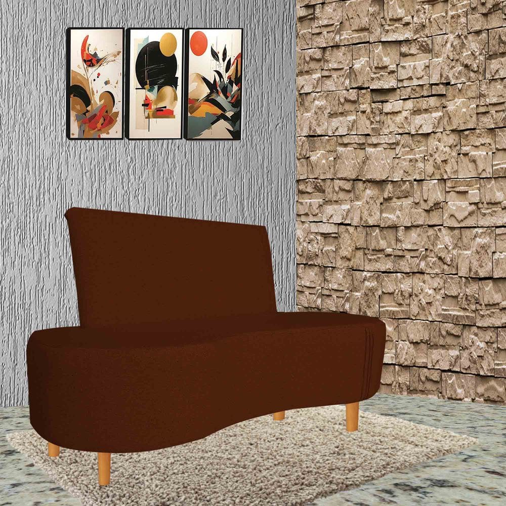 Poltrona Feijão Organico Pes Palito TerraCota