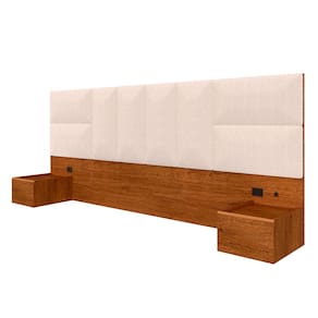 Cabeceira Suspensa Cama Queen Friburgo C/led Fre/bouclé Off White - Ma