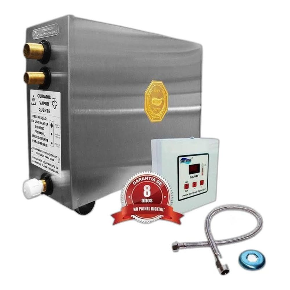Sauna Vapor Elétrica 21Kw Inox 220V Trif Digital Impercap